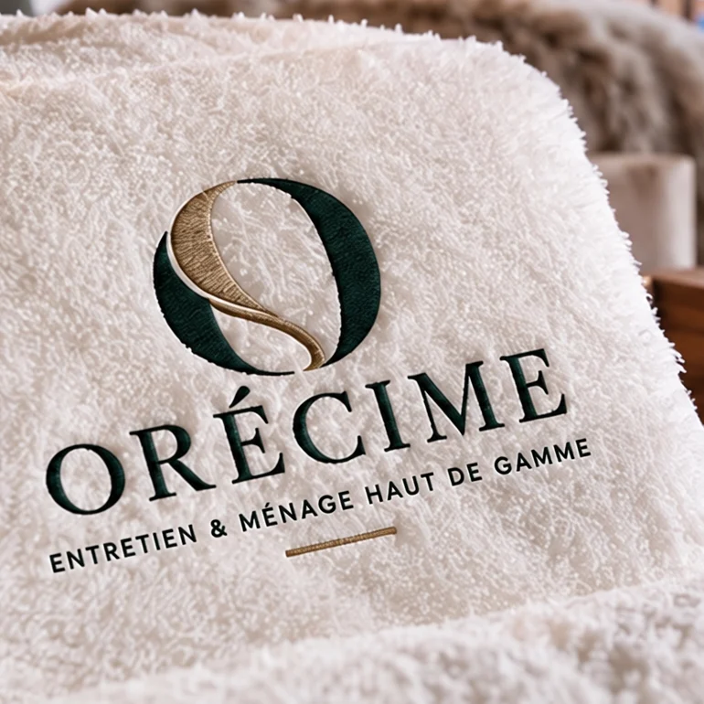 Linge de chalet brodé du monogramme ORÉCIME